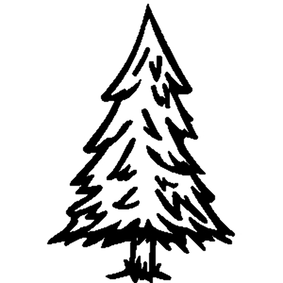 Download High Quality christmas tree clipart black and white pine