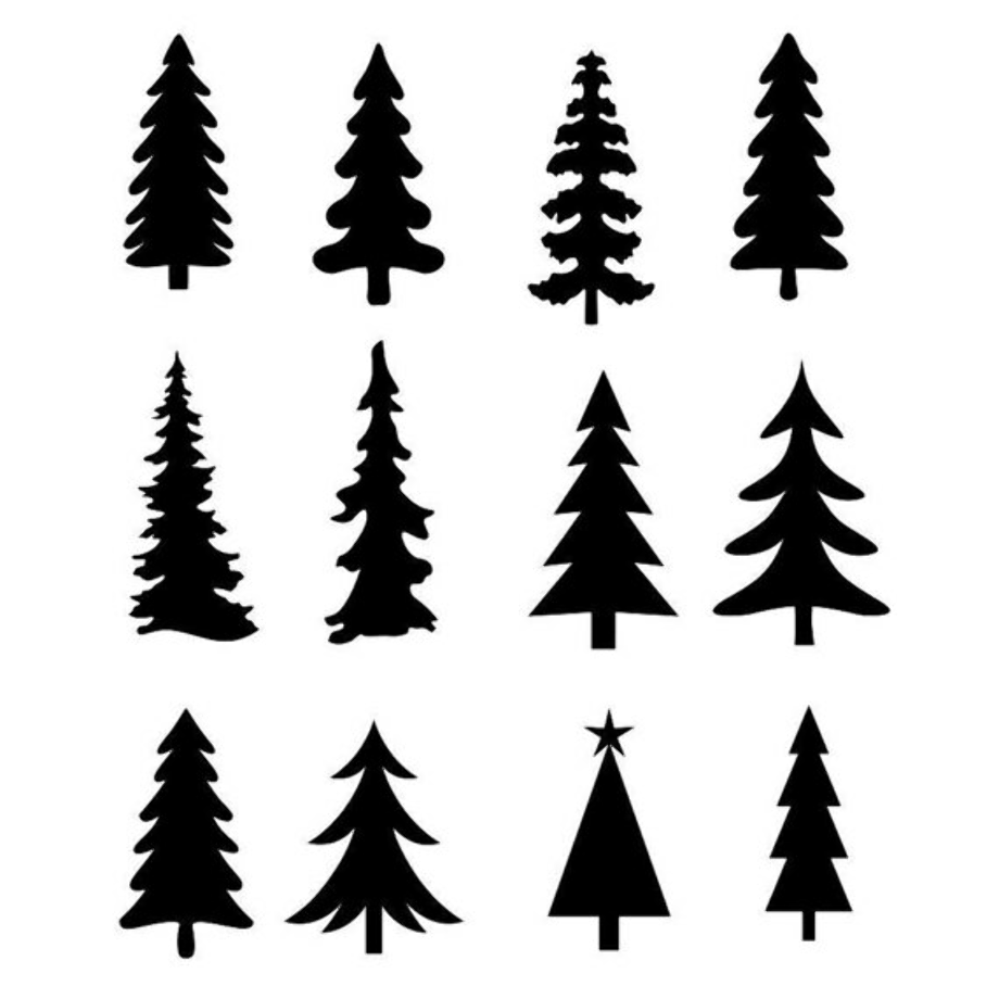 Download High Quality christmas tree clipart black and white svg