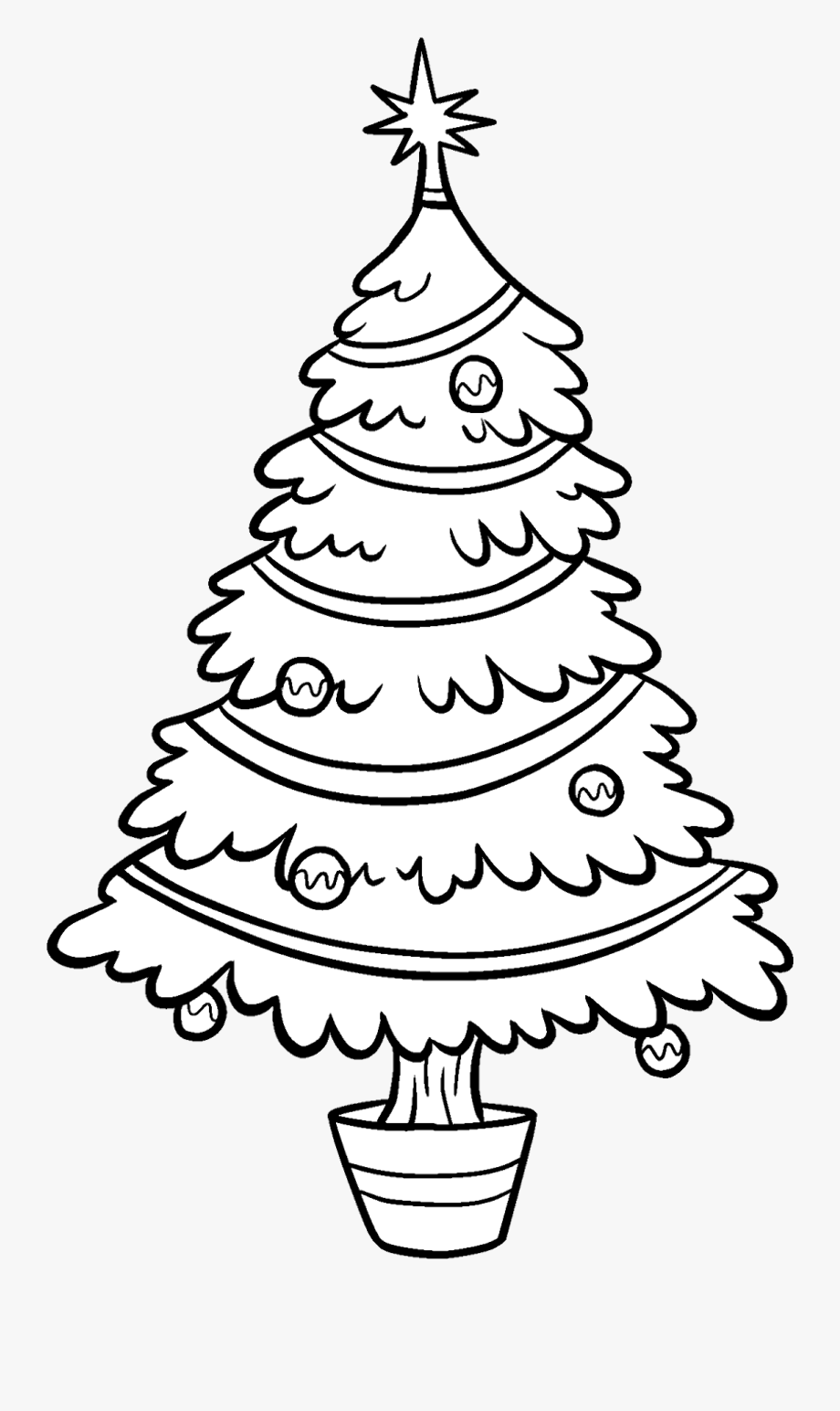 Download High Quality christmas tree clipart black and ...