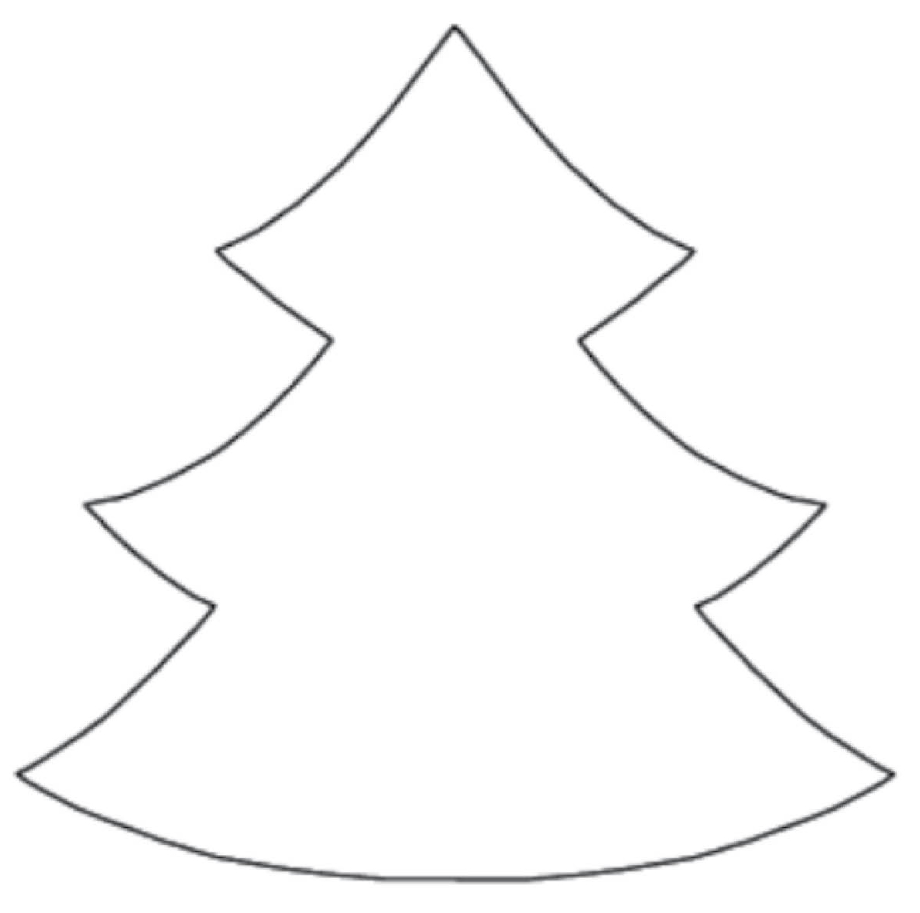 christmas tree clipart black and white outline