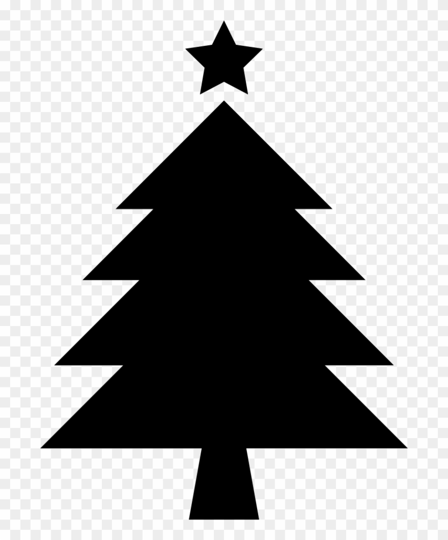 christmas tree clipart black and white silhouette
