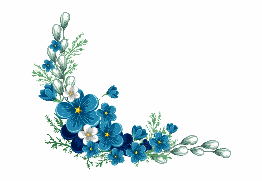 flowers transparent background blue