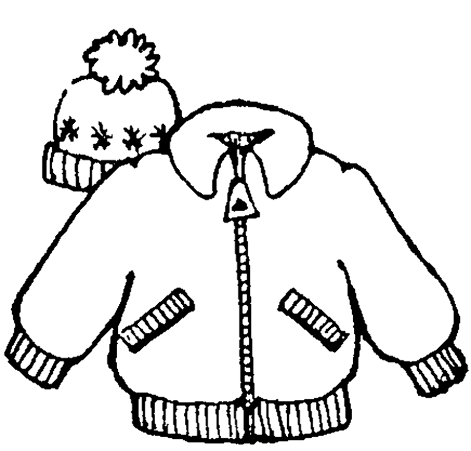 Winter Coat Coloring Page Sketch Coloring Page