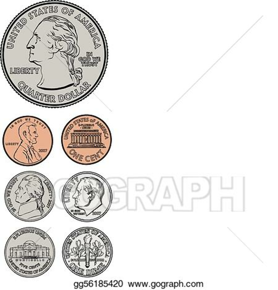 penny clipart vector