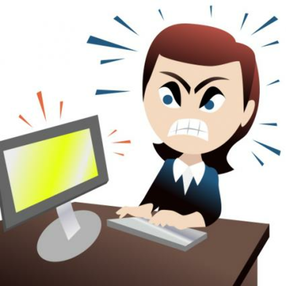computer clipart angry