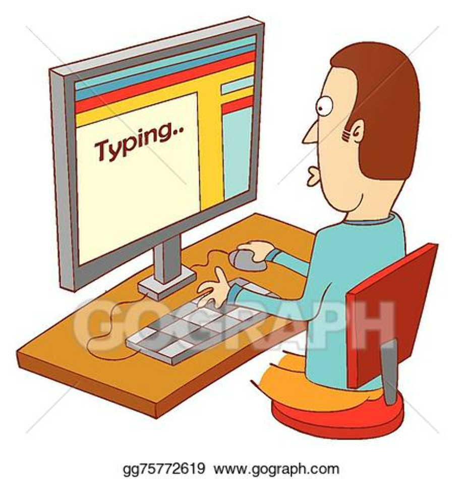 computer clipart typing