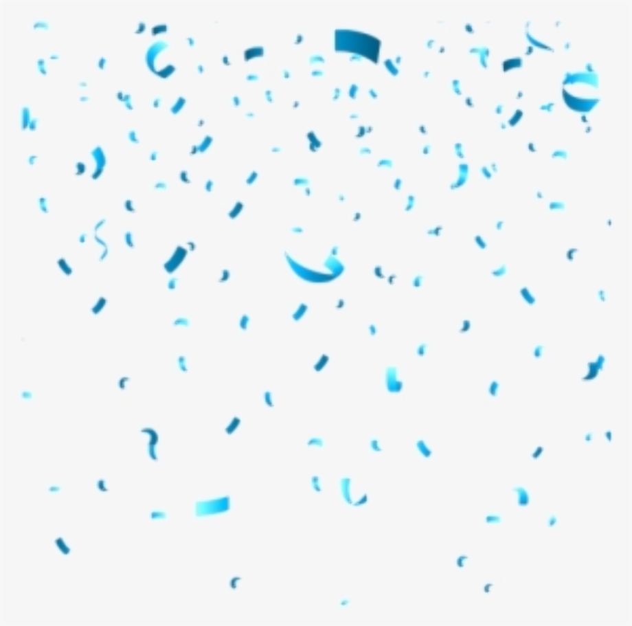 confetti transparent background blue