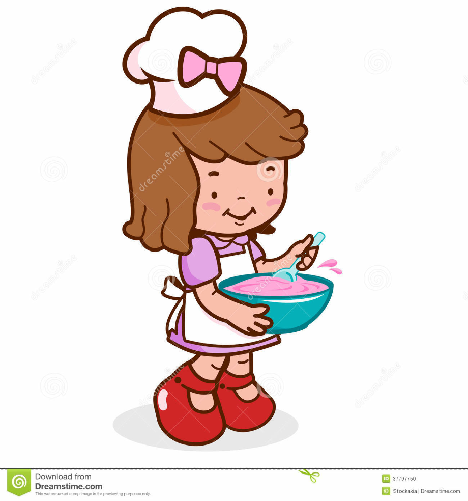 baking clipart little girl