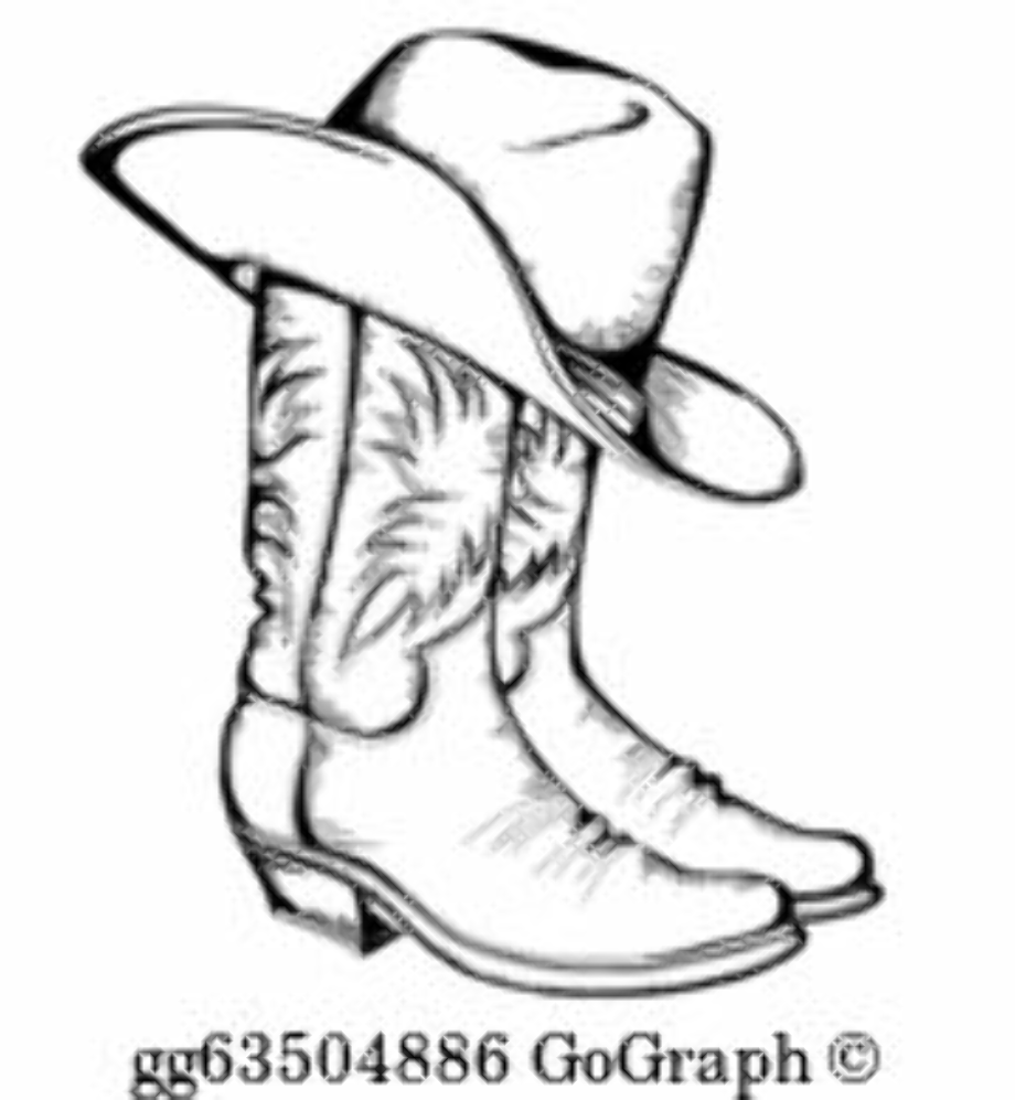 cowboy boots clipart hand drawn