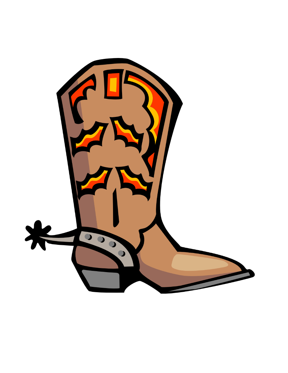 cowboy boots clipart kicking