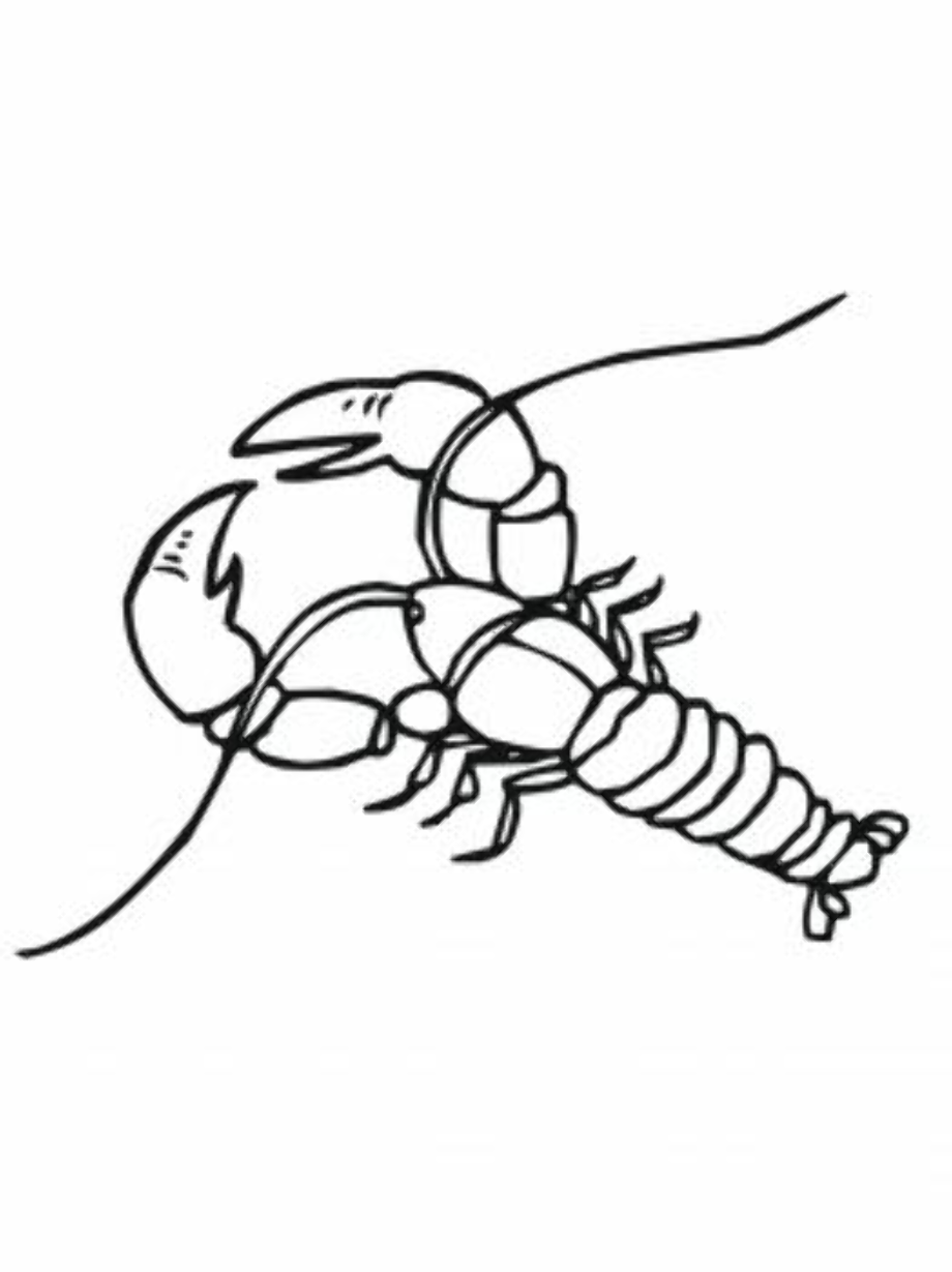 crawfish clipart outline