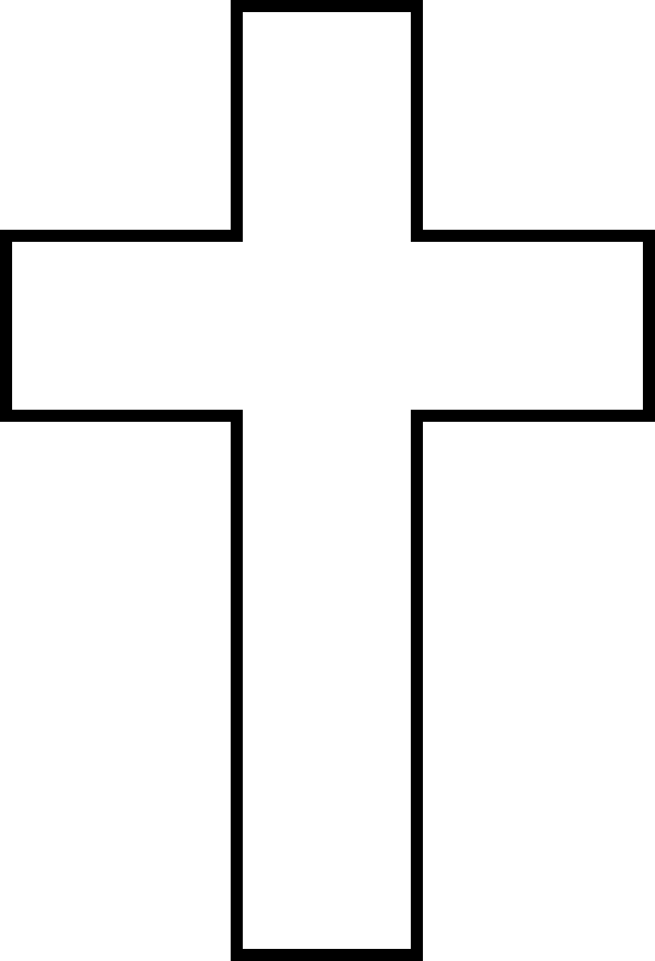 cross clipart black and white coloring