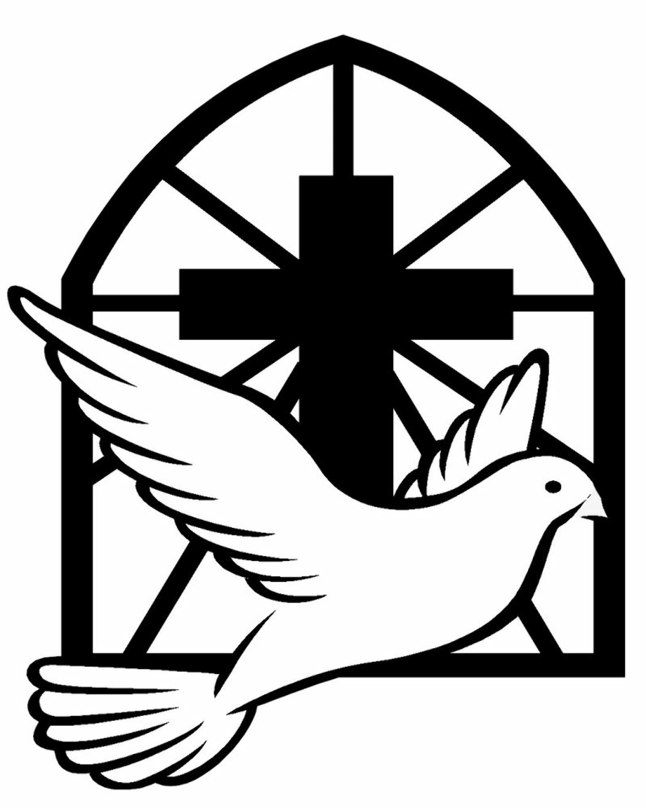 cross clipart black and white dove