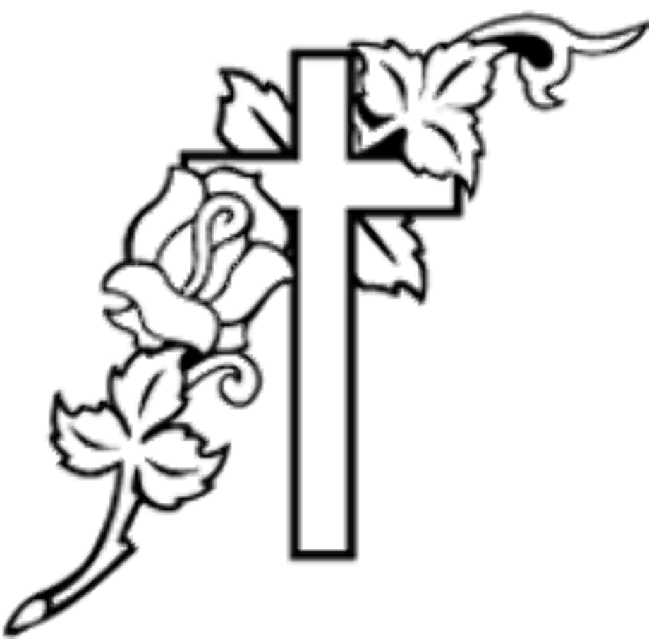 cross clipart black and white funeral