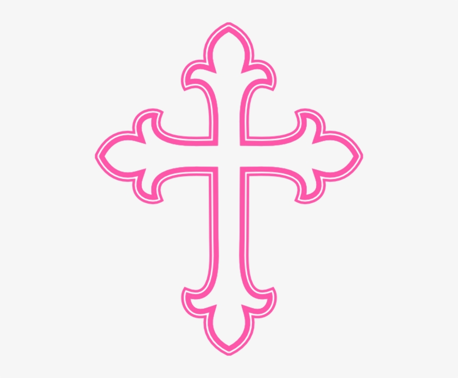 cross transparent pink
