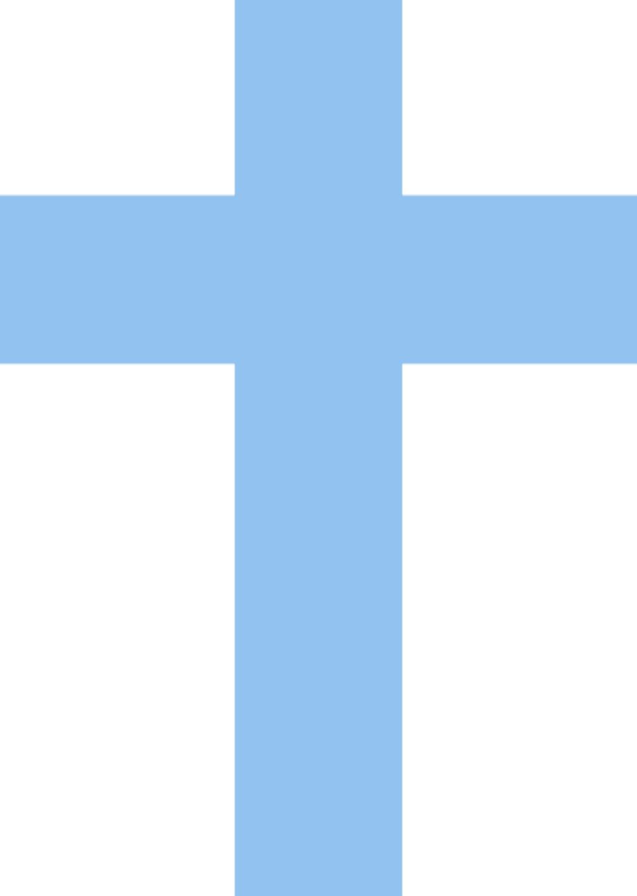 cross transparent blue