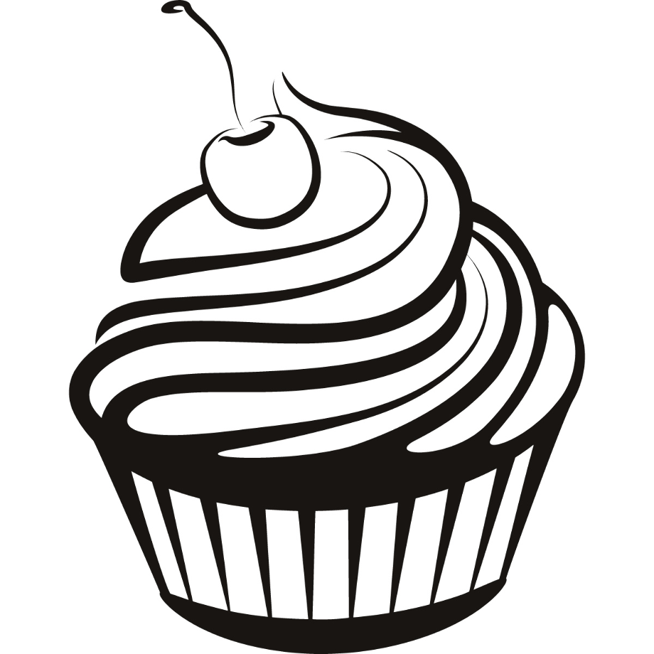 cupcake logo outline