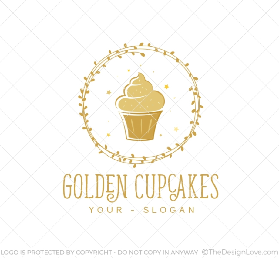 cupcake logo gold