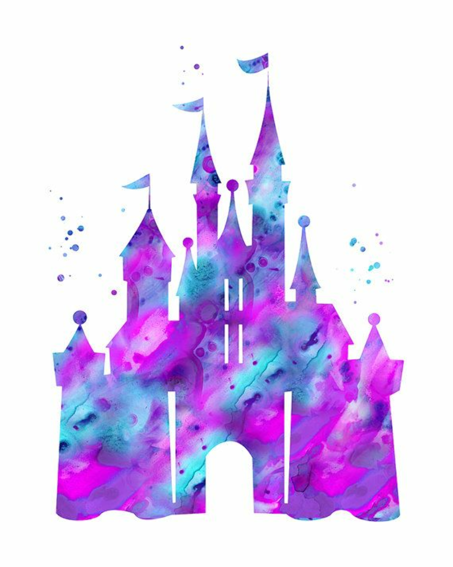 disney castle clipart watercolor