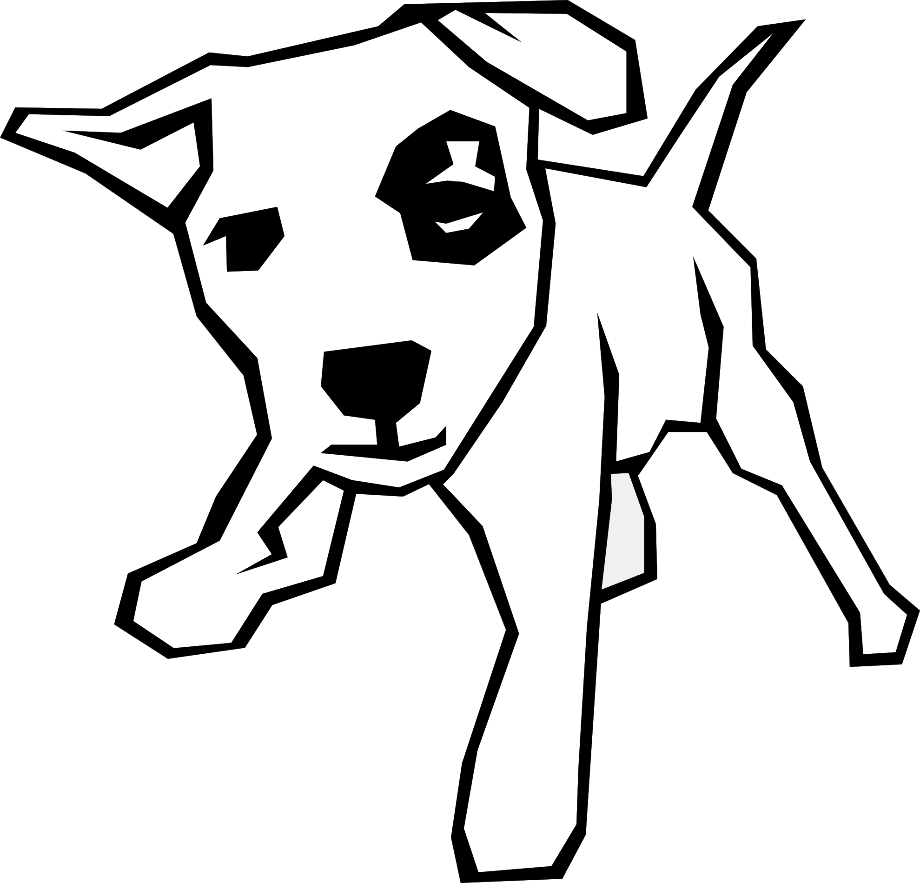 Dog clipart black and white