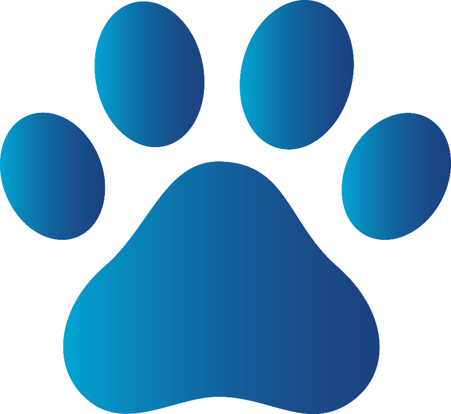 paw clipart blue