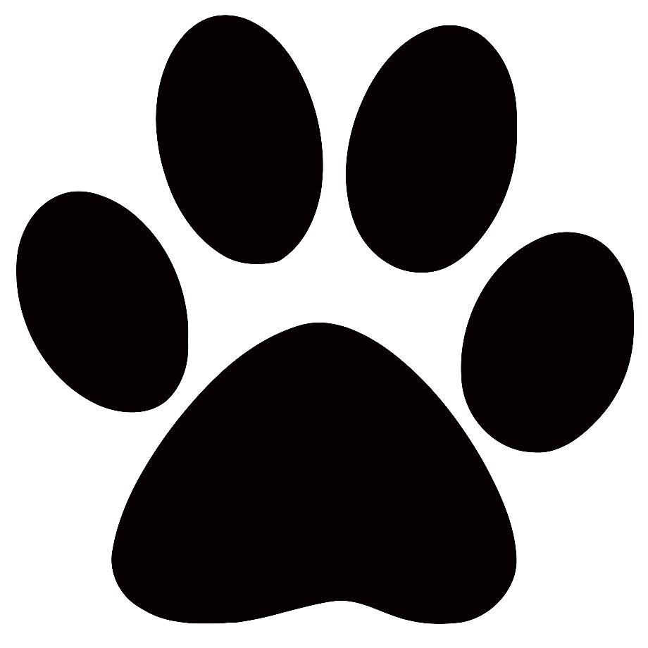 paw print clipart black and white