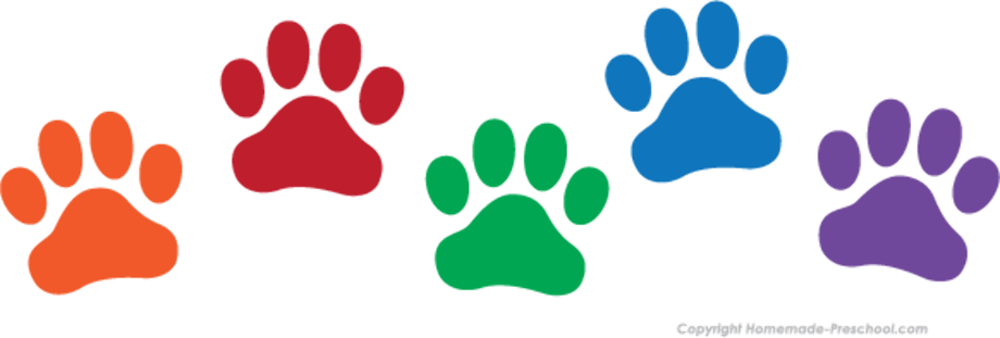 paw prints clipart colorful