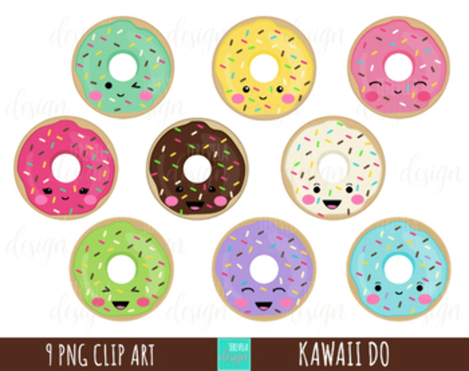 donut clip art kawaii