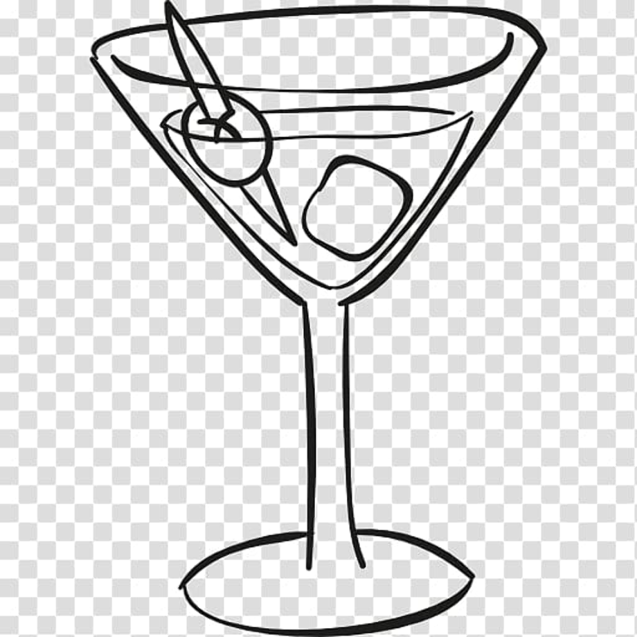 martini glass clipart drawing