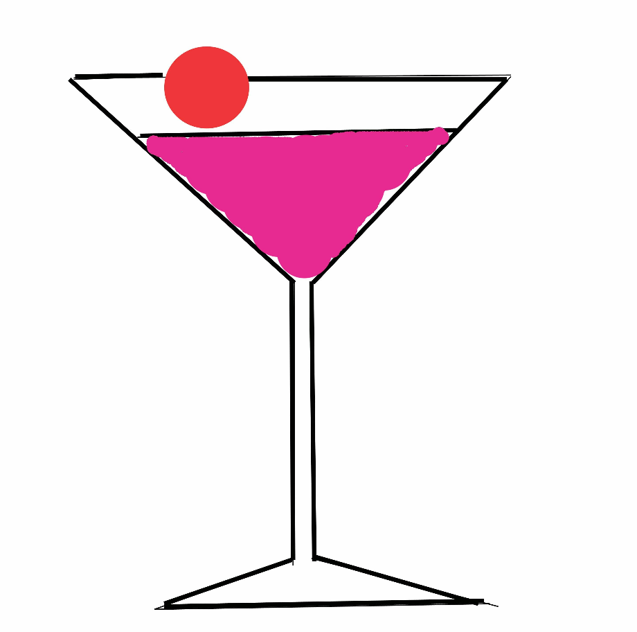 martini glass clipart pink