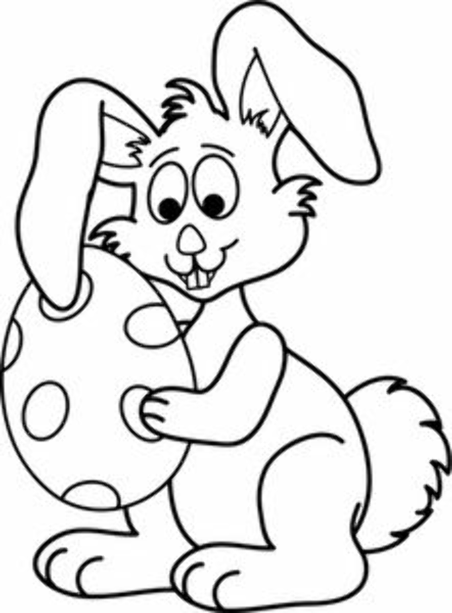 easter bunny clipart coloring page