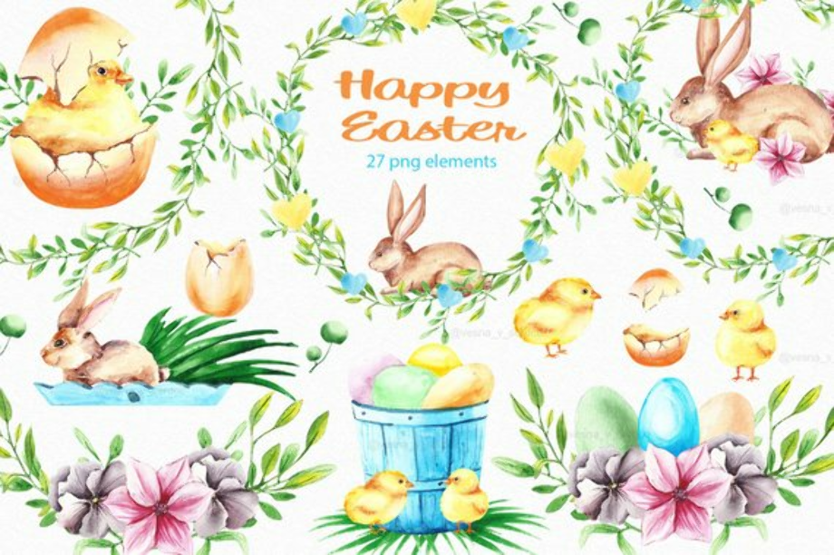 easter clipart watercolor