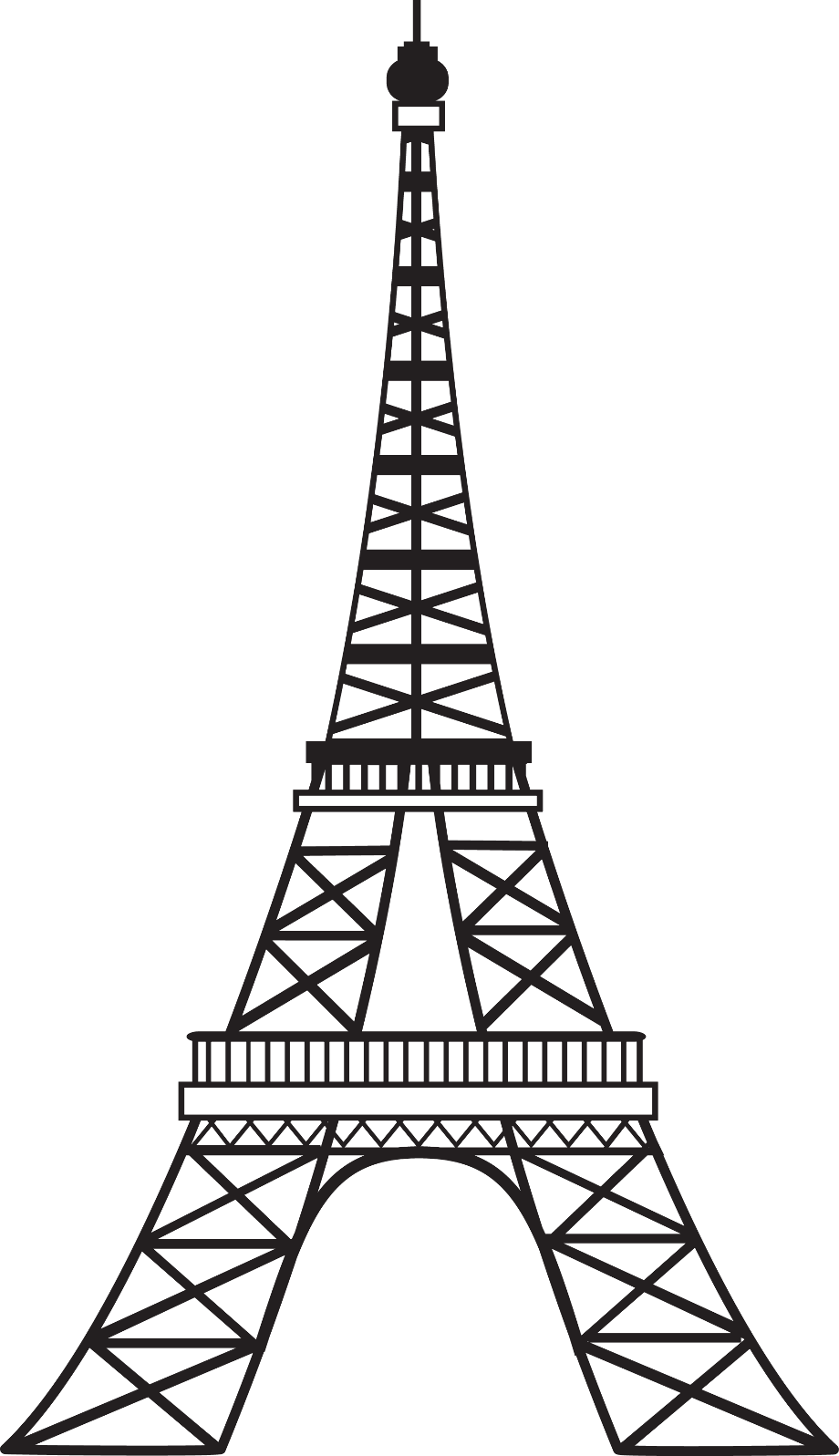 eiffel tower clipart step by