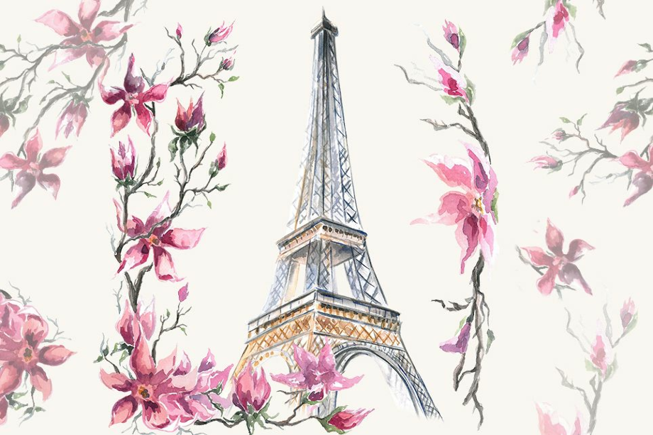eiffel tower clipart watercolor
