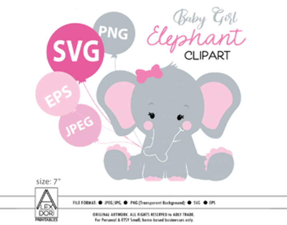 baby elephant clipart svg