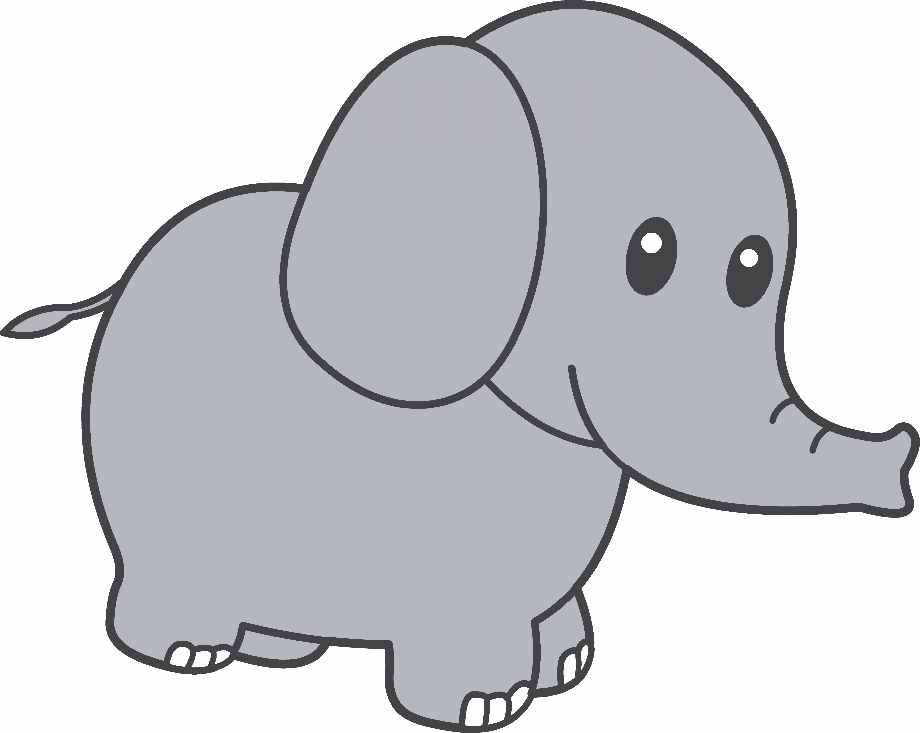 elephant clipart gray