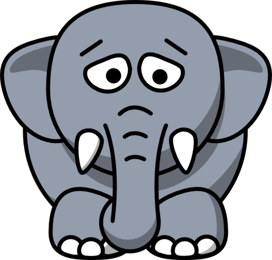 elephant clipart sad