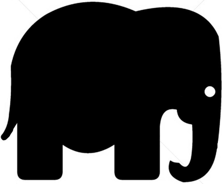 baby elephant clipart black