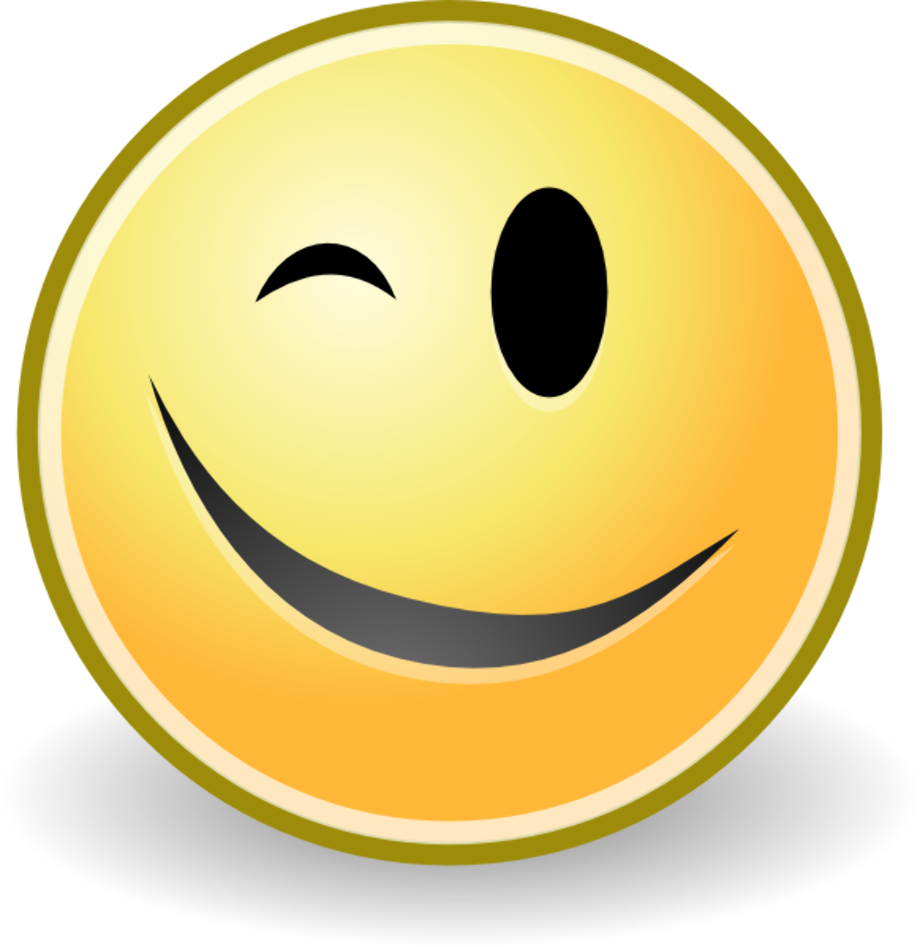 smiley face clipart wink