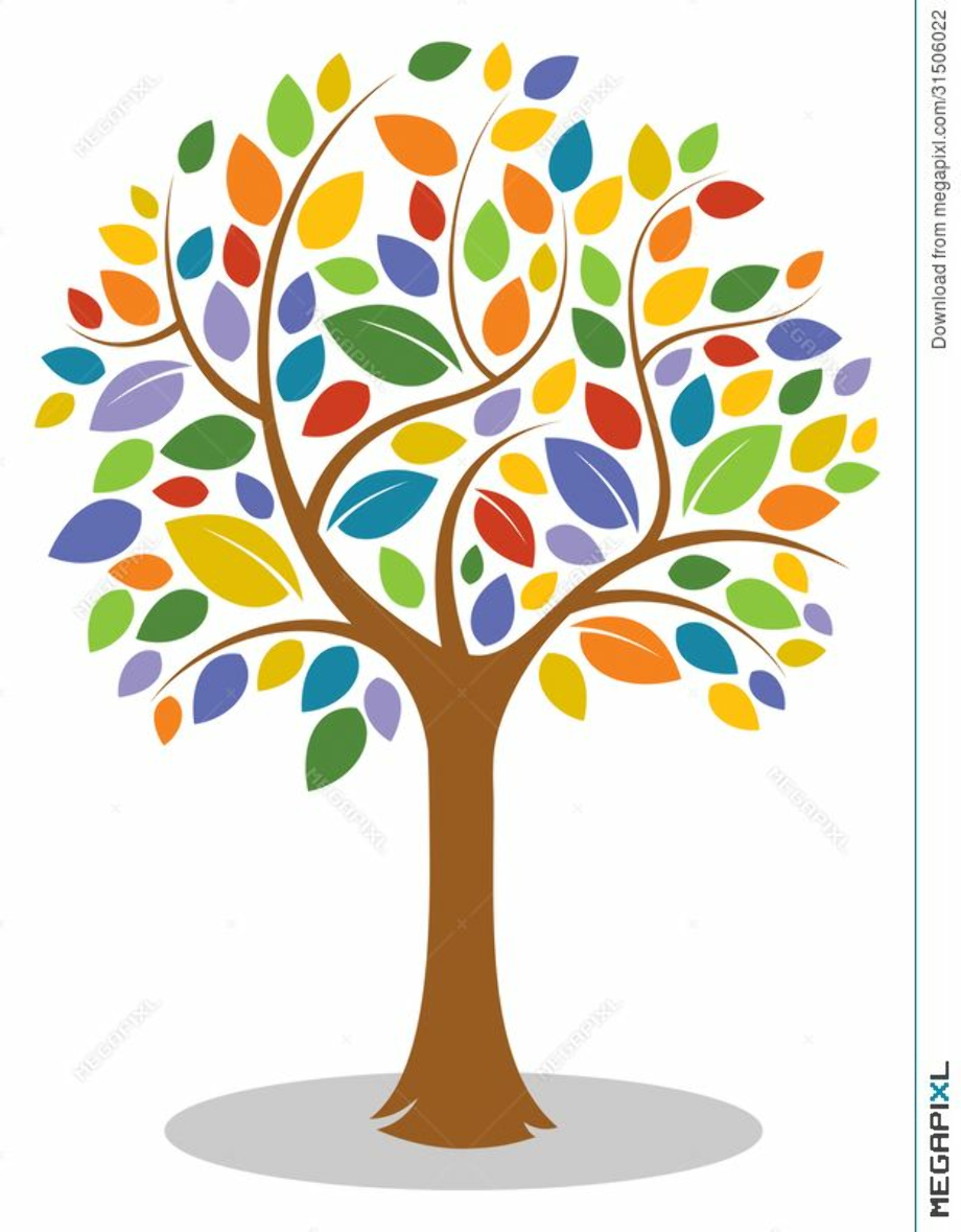 clipart tree colorful