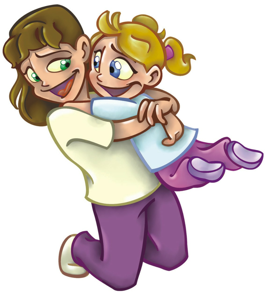 Family clipart hugging.