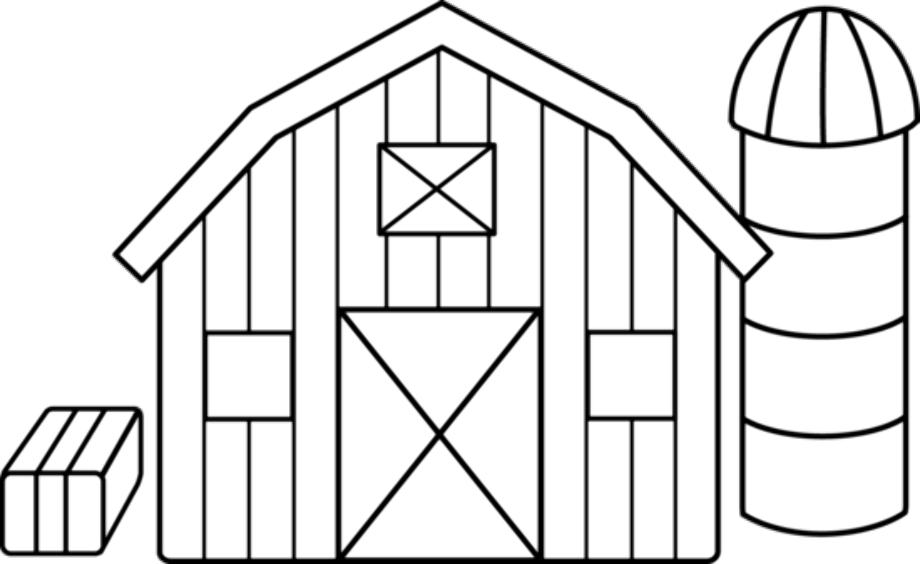 barn clipart coloring