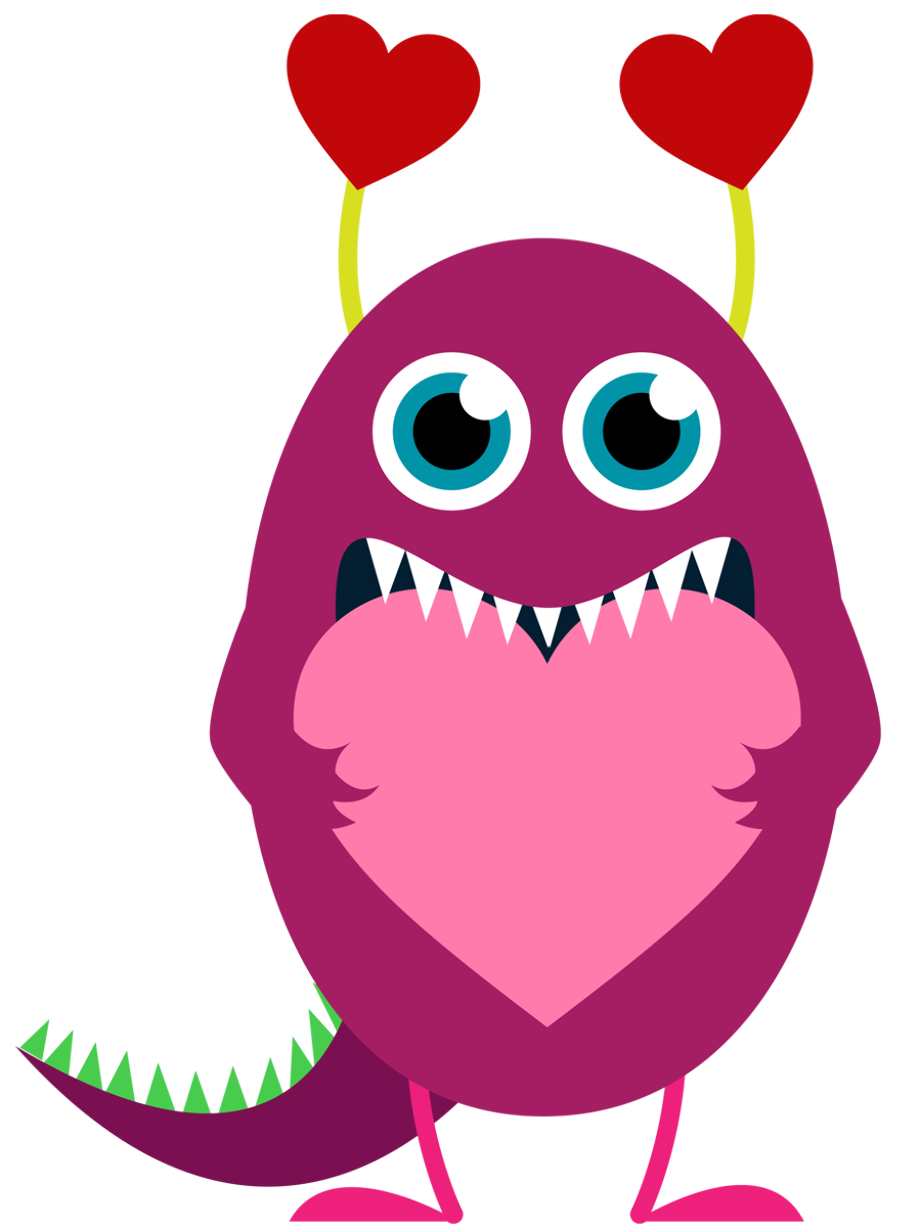 valentines day clipart monster