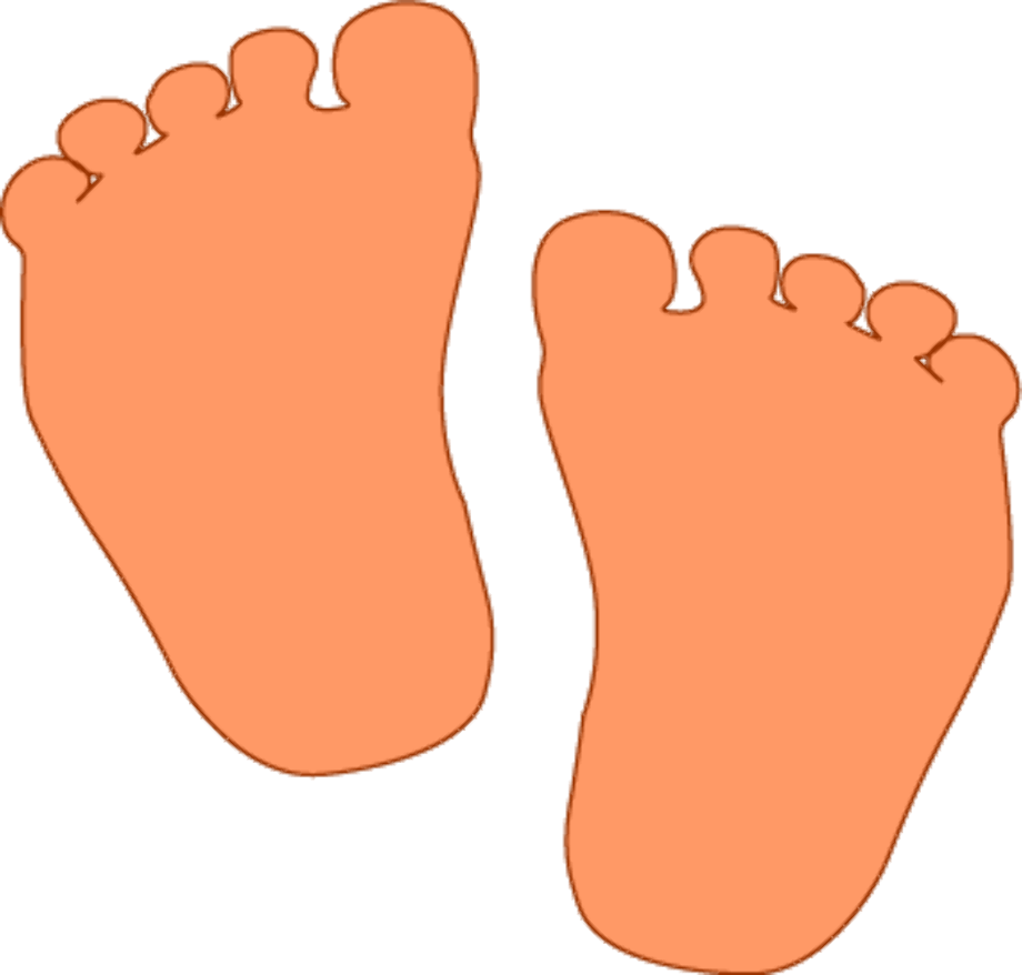 foot clipart orange