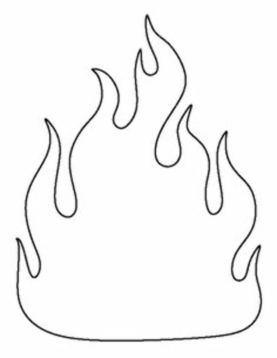 Cut Out Outline Fire Template
