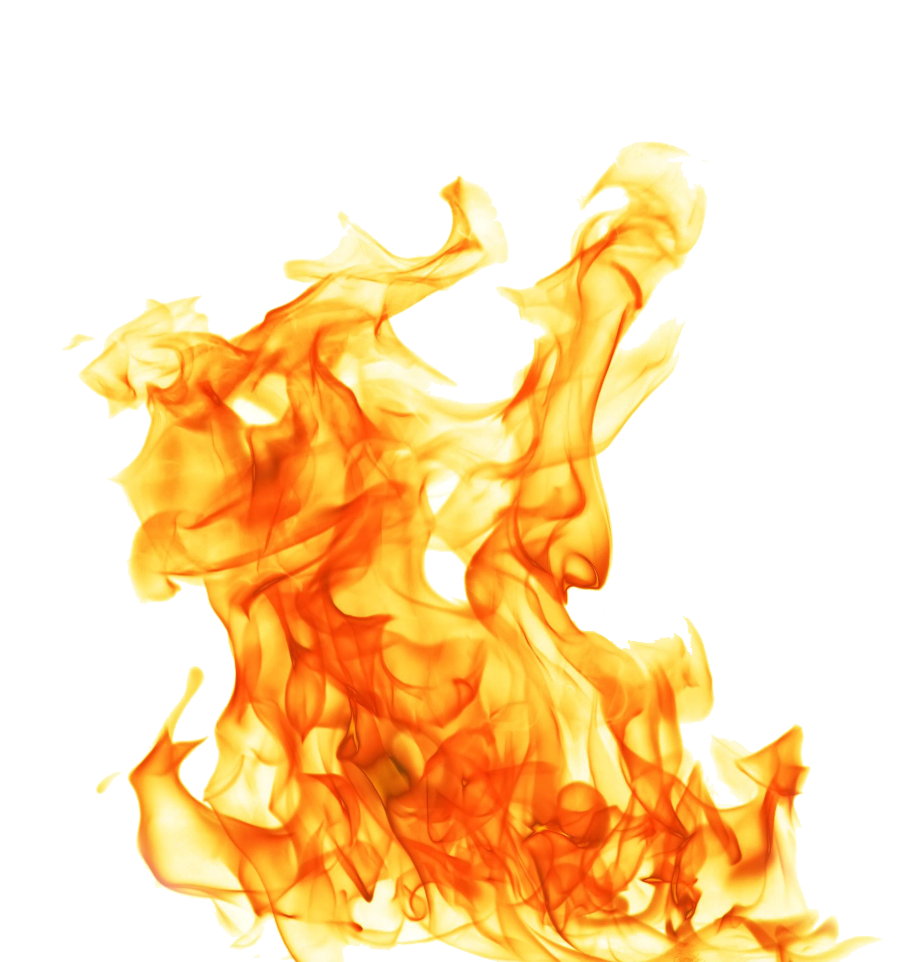 fire transparent background realistic