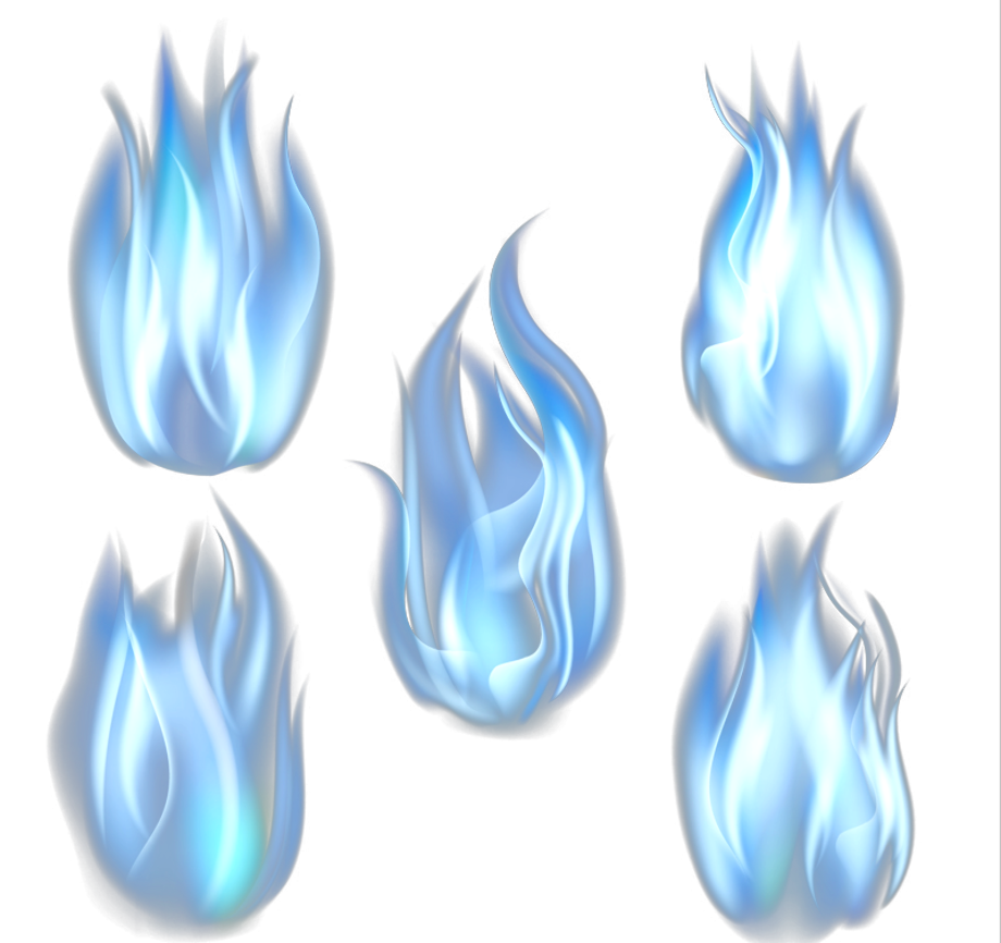 transparent fire blue