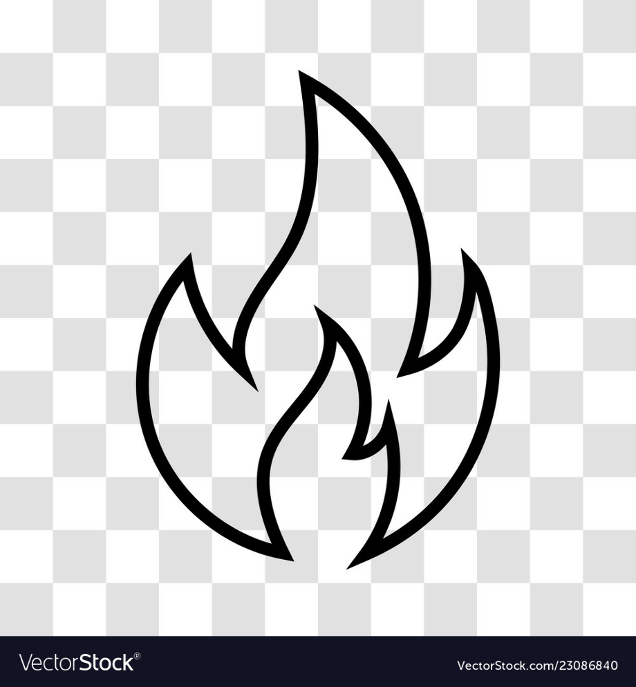 Fire transparent background black and white