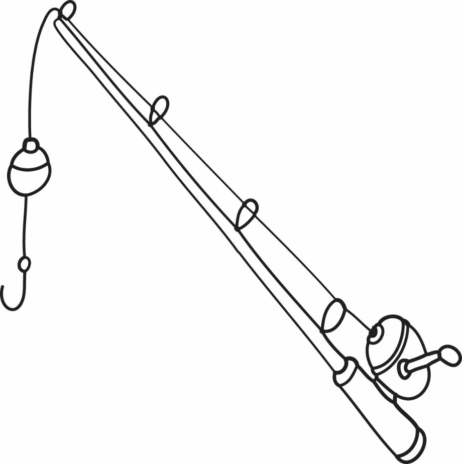 fishing pole clipart outline