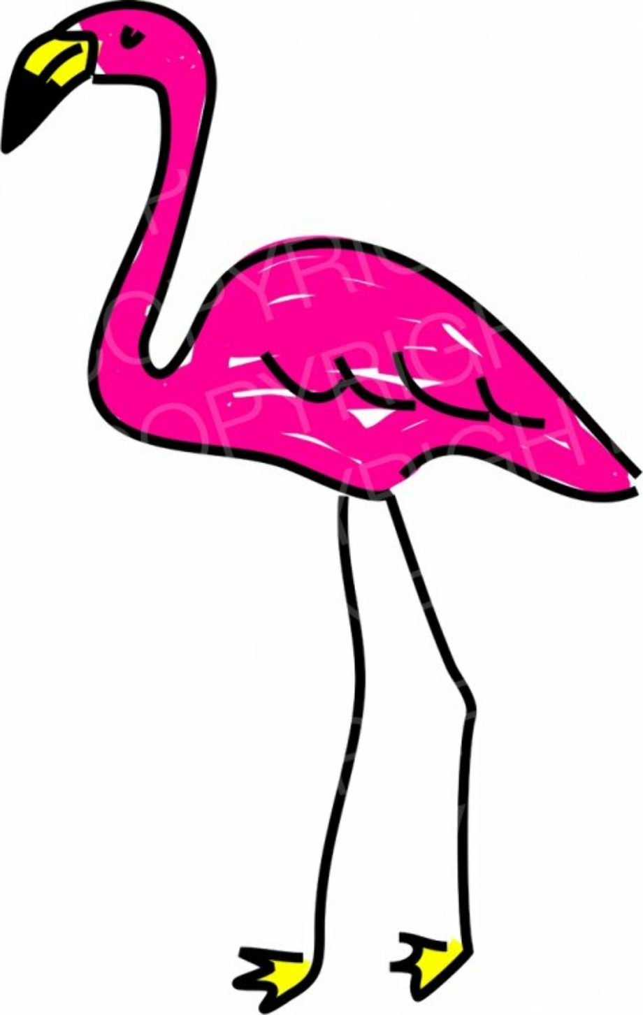 colorful flamingo clipart